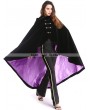 Pentagramme Black and Purple Gothic Female Woolen Long Hoodie Cape