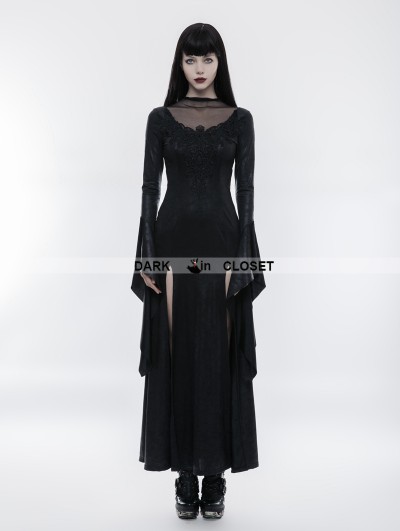Punk Rave Black Gothic Gorgeous Lace Split Dress