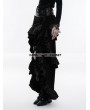 Punk Rave Black Steampunk Layered Belt High-Low Skirt