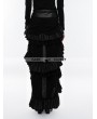 Punk Rave Black Steampunk Layered Belt High-Low Skirt