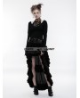 Punk Rave Black Steampunk Layered Belt High-Low Skirt