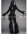 Eva Lady Black Gothic Sexy Deep V-Neck Lace Blouse for Women