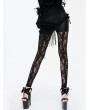 Eva Lady Black Gothic Rose Pattern Lace Legging for Women