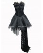 Eva Lady Black Gothic Feather Lace Short Dress