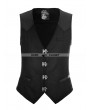 Punk Rave Black Vintage Gothic Buckles Waistcoat for Men