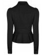Punk Rave Black Gothic Military Uniform Long Sleeve Shirt for Women
