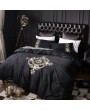 Black Gothic Vintage Embroidery Comforter Set 