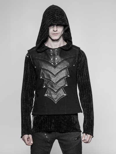 Punk Rave Black Gothic Punk Chest Protector Vest Top for Men