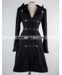 Pentagramme Black Double Breasted Gothic Coat for Women