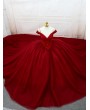 Red Gothic Beading Off-the-Shoulder Ball Gown Wedding Dress 
