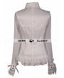 Pentagramme White Sheer Long Sleeves Ruffle Gothic Blouse for Women