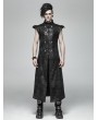 Punk Rave Black Gothic Punk Leather Armor Long Vest for Men