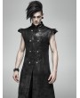 Punk Rave Black Gothic Punk Leather Armor Long Vest for Men