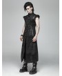 Punk Rave Black Gothic Punk Leather Armor Long Vest for Men