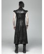 Punk Rave Black Gothic Punk Leather Armor Long Vest for Men