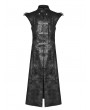 Punk Rave Black Gothic Punk Leather Armor Long Vest for Men