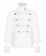 Punk Rave White Retro Gothic Lotus Leaf Loose Shirt for Men