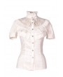Pentagramme White High Collar Short Sleeves Lace Womens Gothic Blouse