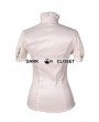 Pentagramme White High Collar Short Sleeves Lace Womens Gothic Blouse