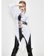 Devil Fashion White Street Gothic Punk Irregular Blouse for Women