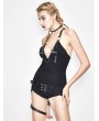 Devil Fashion Black Gothic Punk Pentagram Harness Sexy Tank Top for Women
