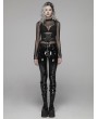 Punk Rave Black Gothic Punk Latex Slim Pants for Women