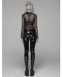 Punk Rave Black Gothic Punk Latex Slim Pants for Women