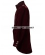 Pentagramme Wine Red Long Sleeves Mens Gothic Coat