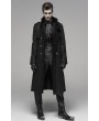 Punk Rave Black Gothic Military Style Long Thick Jacket for Men