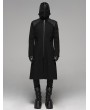 Punk Rave Black Gothic Punk Weird Mask Long Hooded Coat for Men