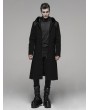 Punk Rave Black Gothic Punk Weird Mask Long Hooded Coat for Men