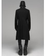 Punk Rave Black Gothic Punk Weird Mask Long Hooded Coat for Men
