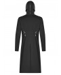 Punk Rave Black Gothic Punk Weird Mask Long Hooded Coat for Men