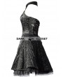 Pentagramme Black Rose Pattern Chinese Cheongsam Style Gothic Dress
