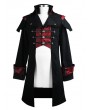 Devil Fashion Black and Red Gothic Military Cape Jacket for Men