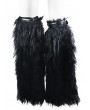 Devil Fashion Black Gothic Winter Faux Fur Leg Cuffs for Women
