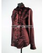 Pentagramme Wine Red Long Sleeves Bowtie Gothic Blouse for Men