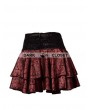 Pentagramme Wine Red Rose Pattern Gothic Short Skirt