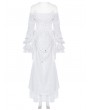 Punk Rave White Vintage Gothic Victory Day Lace High-Low dress