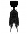 Devil Fashion Black Vintage Pattern Sexy Gothic Hollow-out Irregular Dress