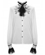 Devil Fashion White Vintage Gothic Palace Bowtie Shirt for Men
