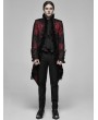 Punk Rave Red Retro Gothic Rococo Lace Tuxedo Coat for Men