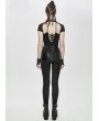 Devil Fashion Women's Black Gothic Punk Pants with Detachable Pentagram Harness Belt Garters