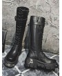 Black Gothic Punk Lace Up Knee Platform Boots for Women