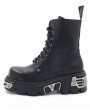 Black Gothic Punk Platform Mid-Calf Boots for Women