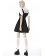 Dark in Love Black and White Gothic Girl Doll Midi Dress