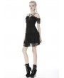 Dark in Love Black Gothic Off-the-Shoulder Lace Pentagram Short Dress