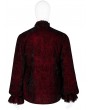 Punk Rave Dark Red Retro Velvet Gothic Long Sleeve Shirt for Men