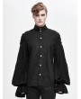 Devil Fashion Black Gothic Vintage Jacquard Long Lantern Sleeve Shirt for Men