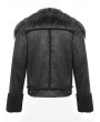 Devil Fashion Black Gothic Punk Rock Short Winter Jacket for Men